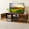 Media Console Table with 2 Side Cabinets with Doors and 3-Position Adjustable Shelf